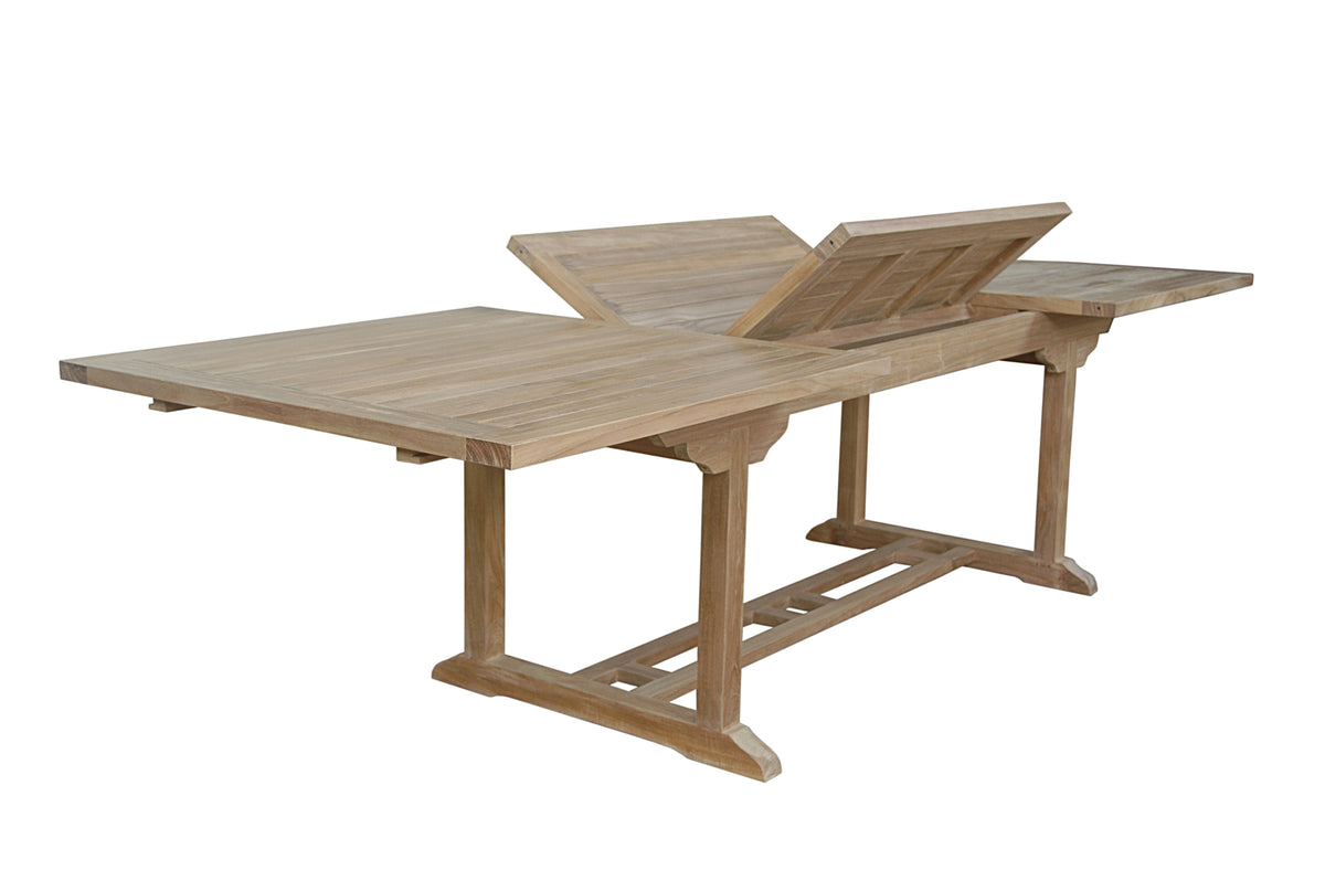 Wooden dining table with a white background