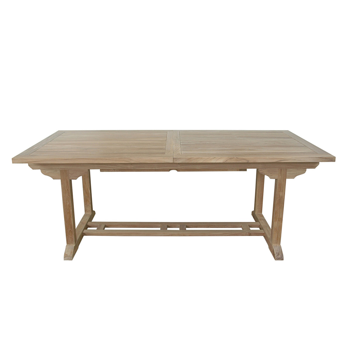 Wooden dining table on a white background