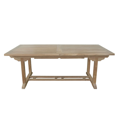 Wooden dining table on a white background