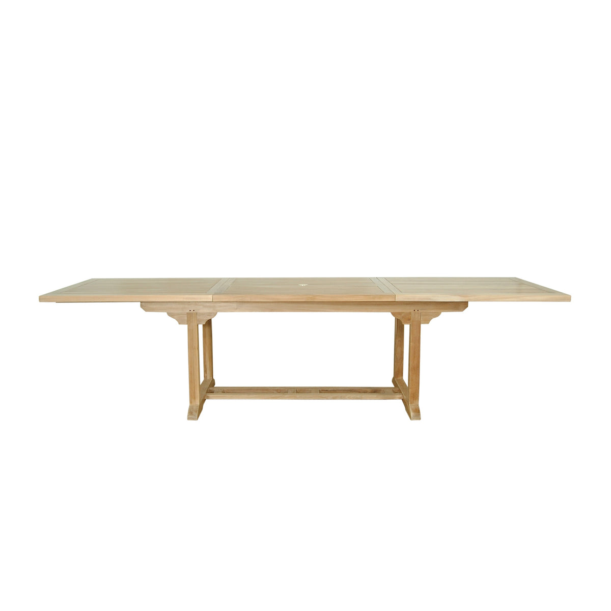 Wooden dining table on a white background