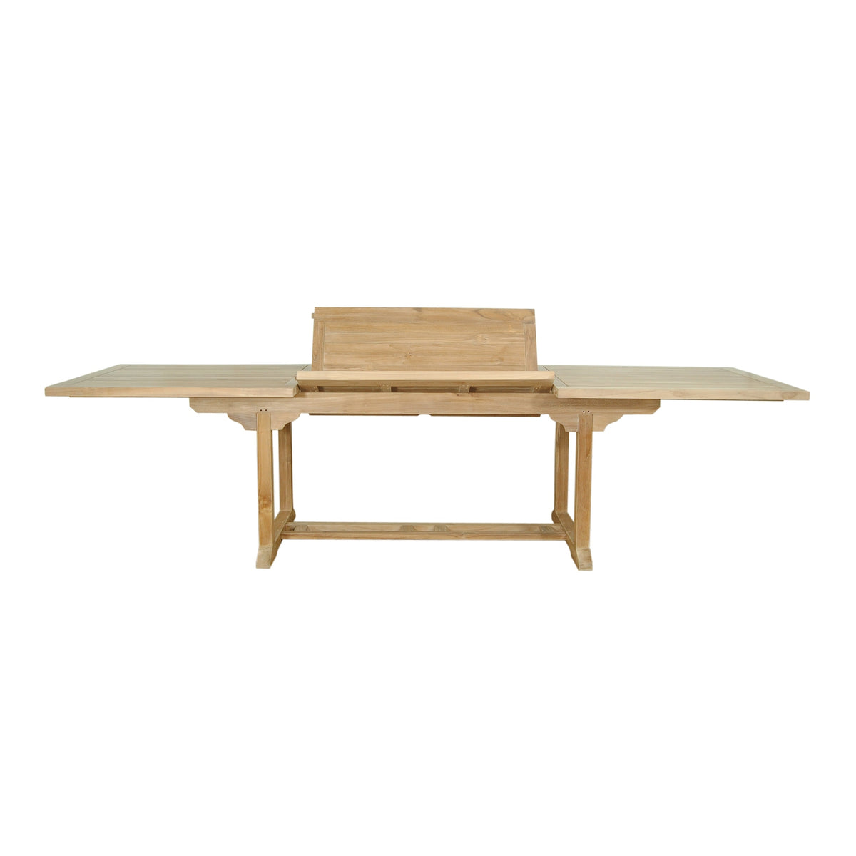 Wooden dining table on a white background