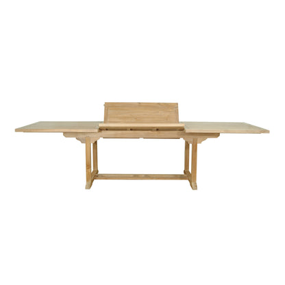 Wooden dining table on a white background