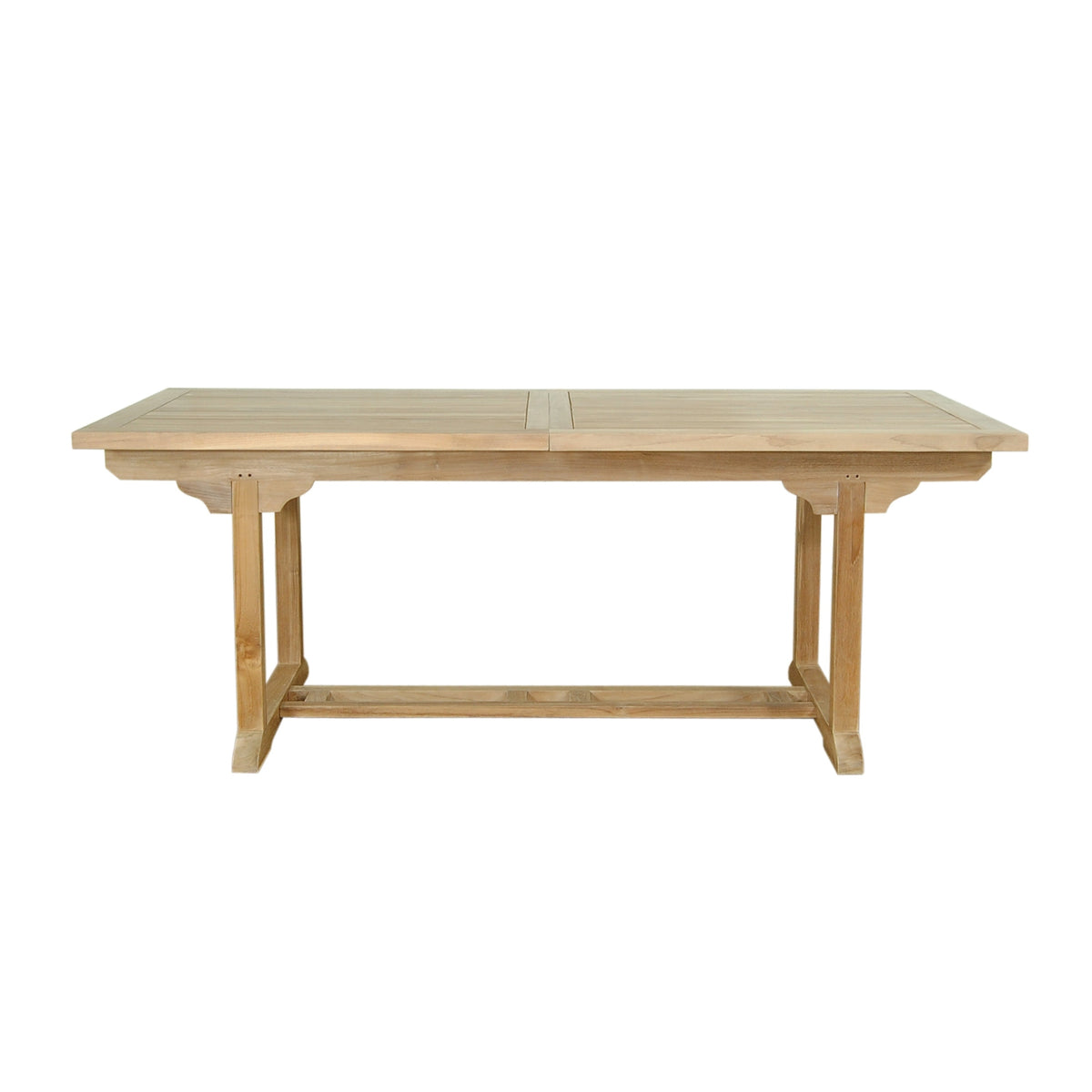 Wooden dining table on a white background