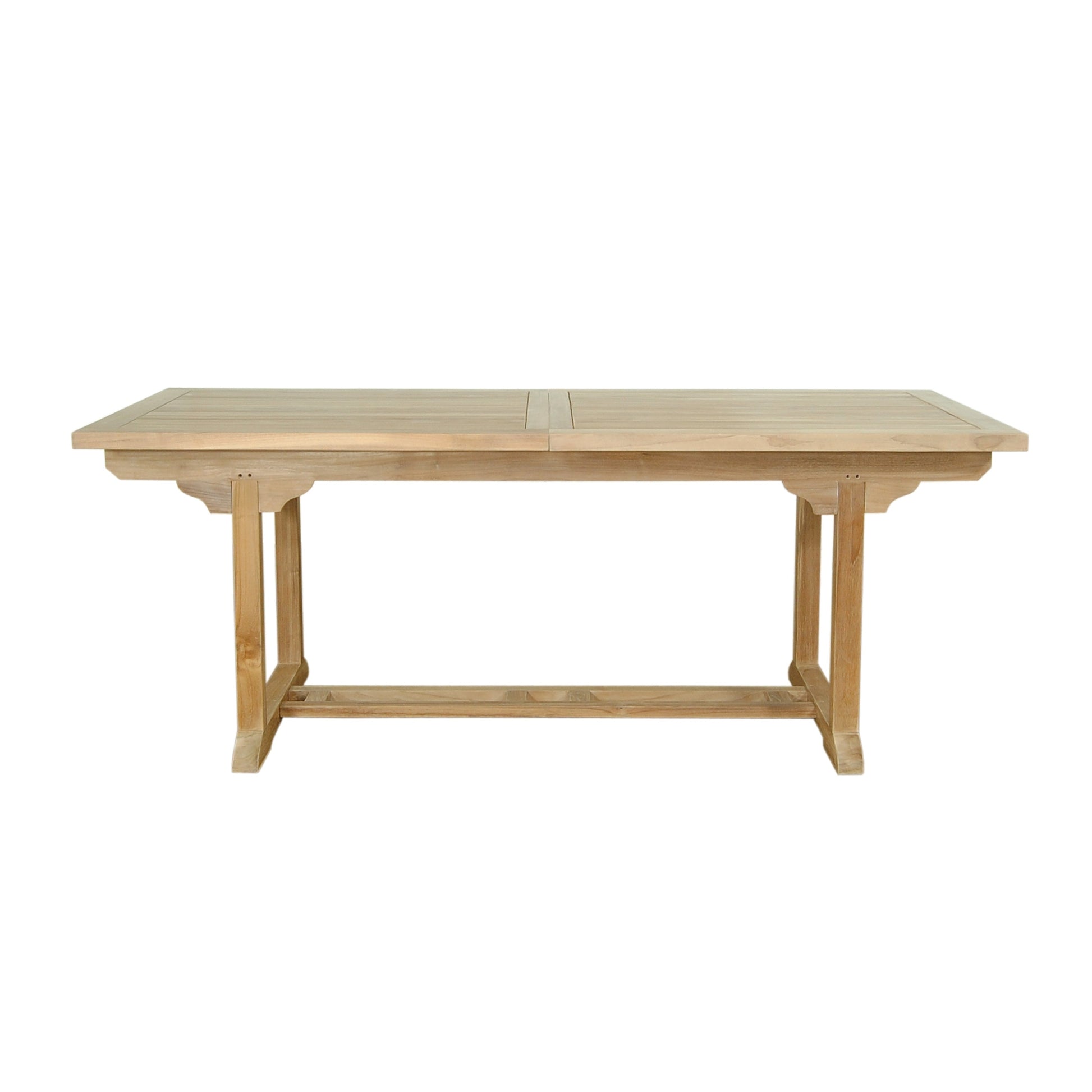 Wooden dining table on a white background