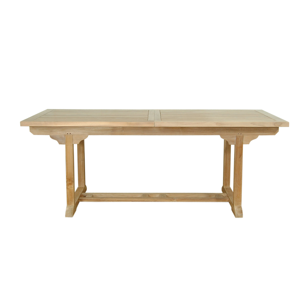 Wooden dining table on a white background