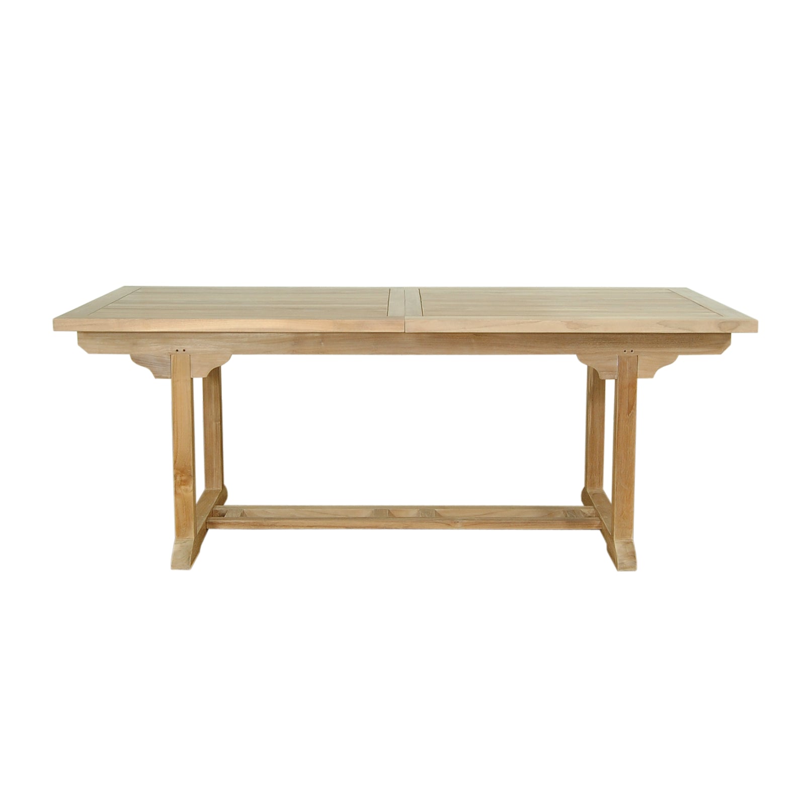 Wooden dining table on a white background