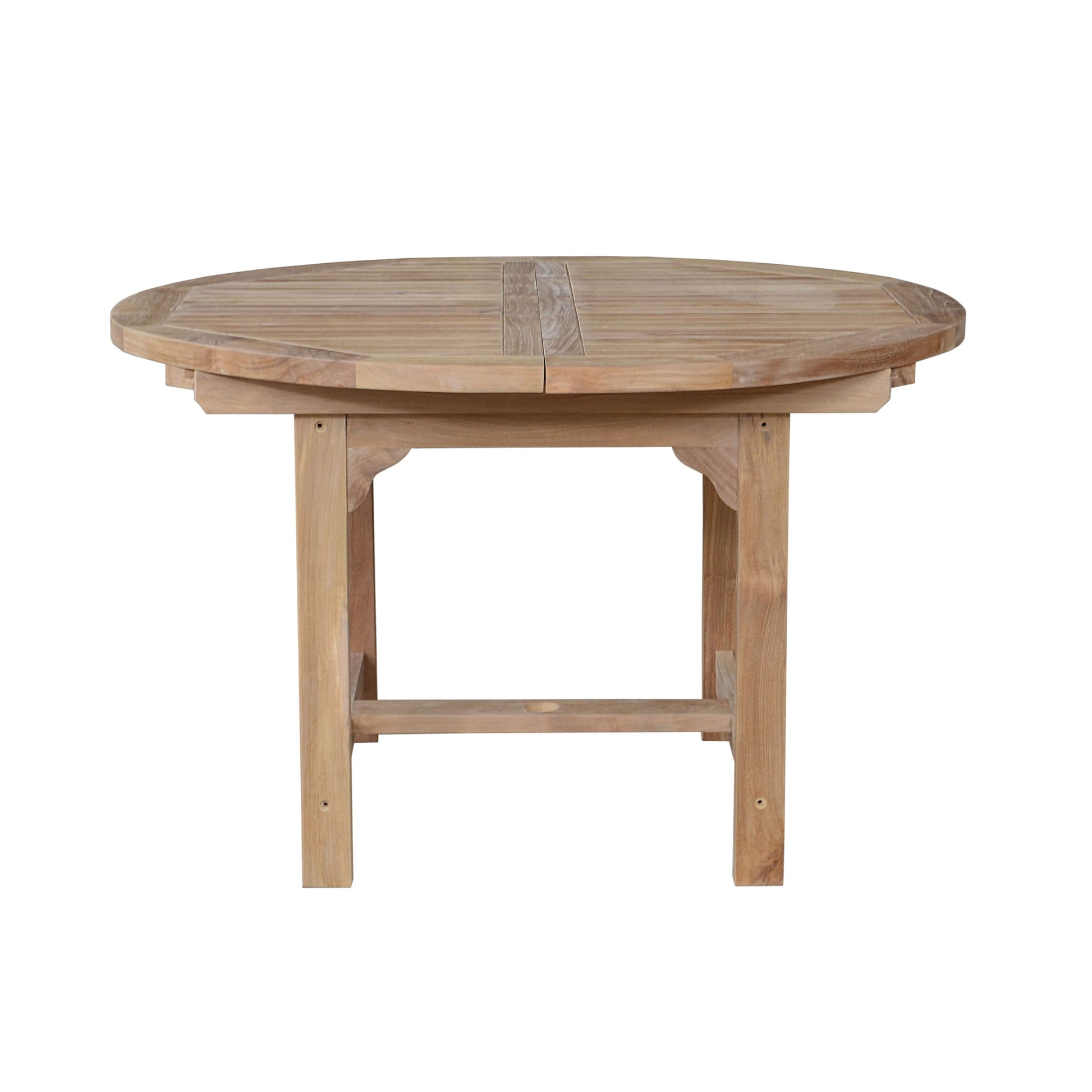 Wooden round table on a white background