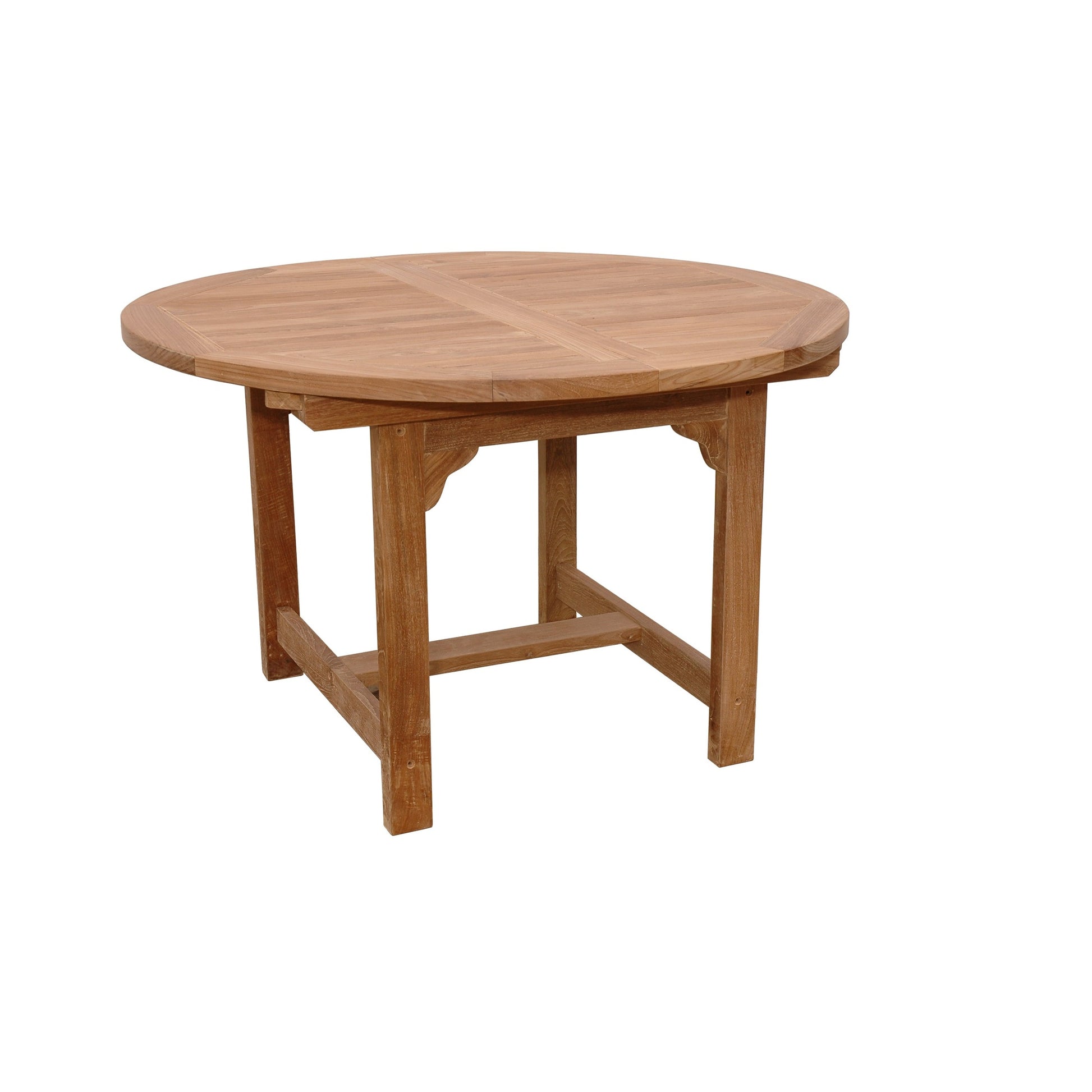 Wooden round table on a white background