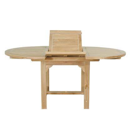 Wooden outdoor table with a chair on a white background