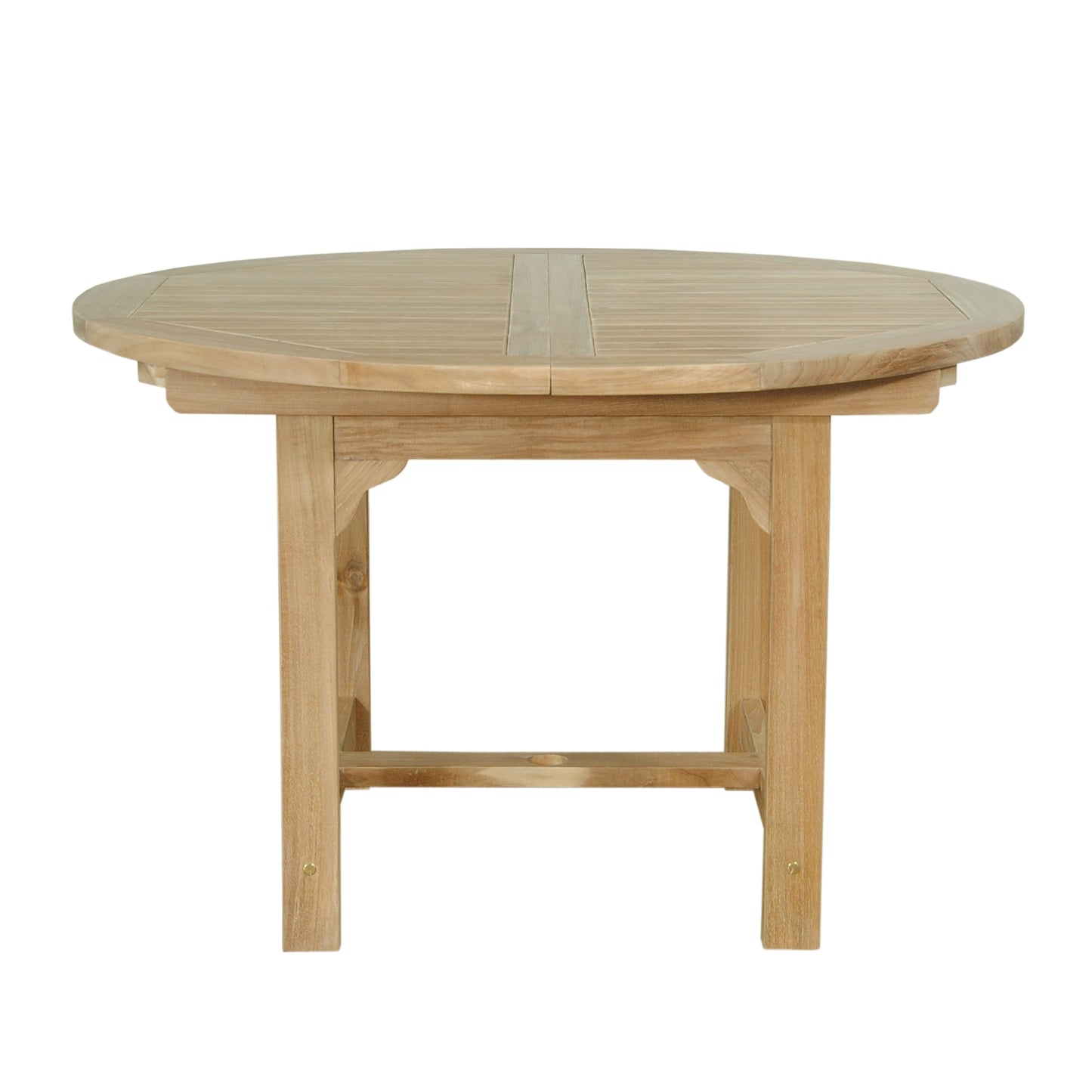 Wooden round table on a white background