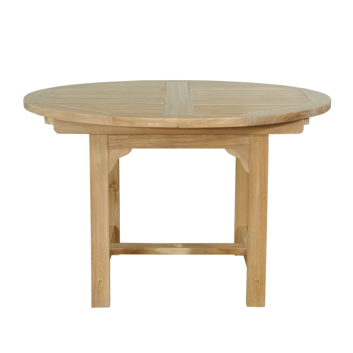 Wooden round table on a white background