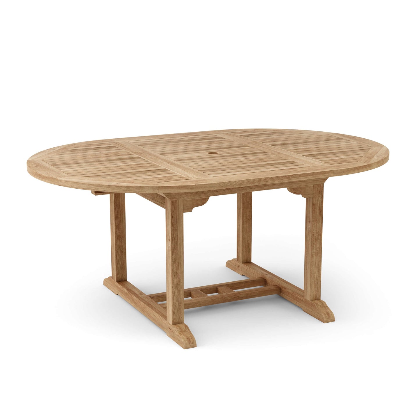Wooden outdoor table on a white background