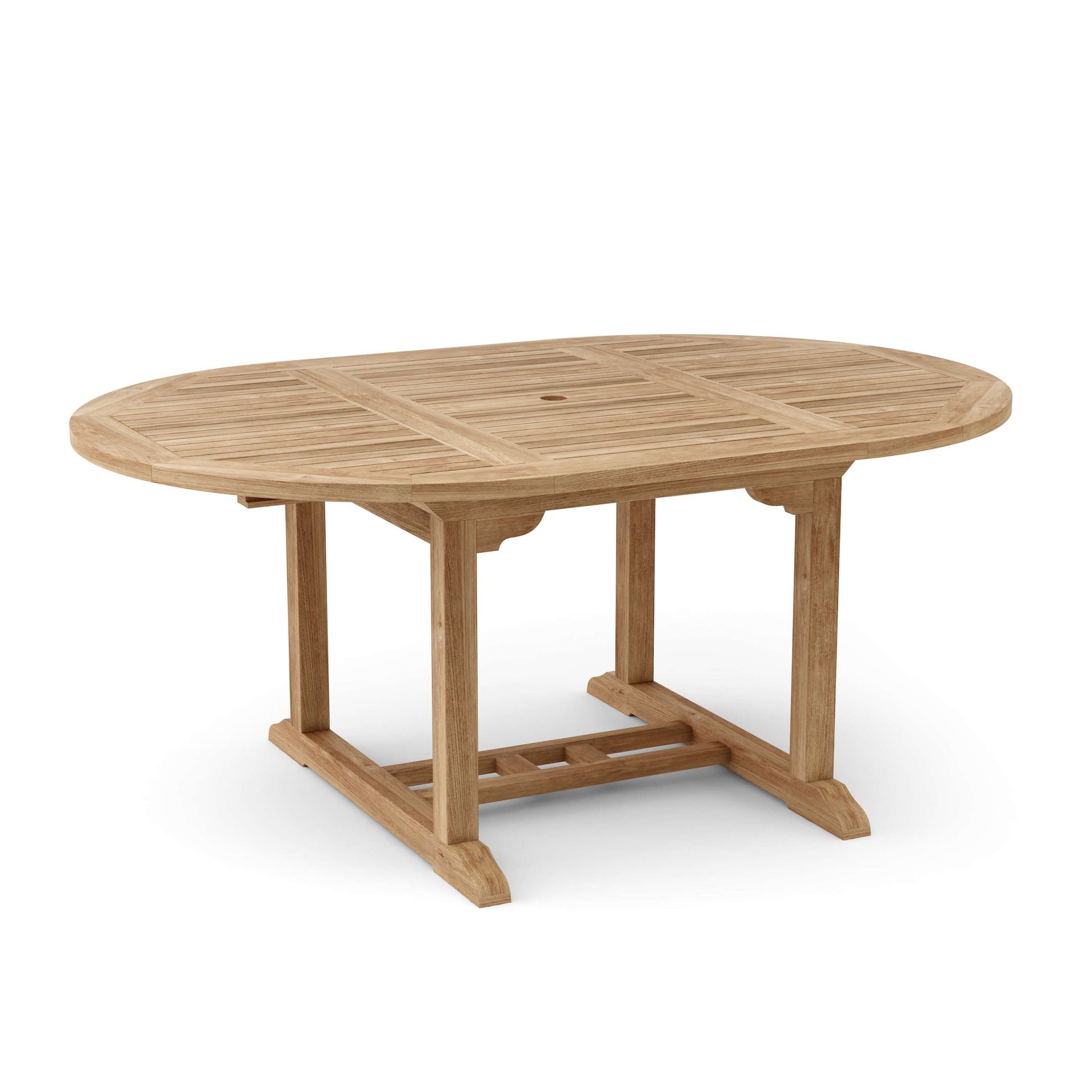 Wooden outdoor table on a white background