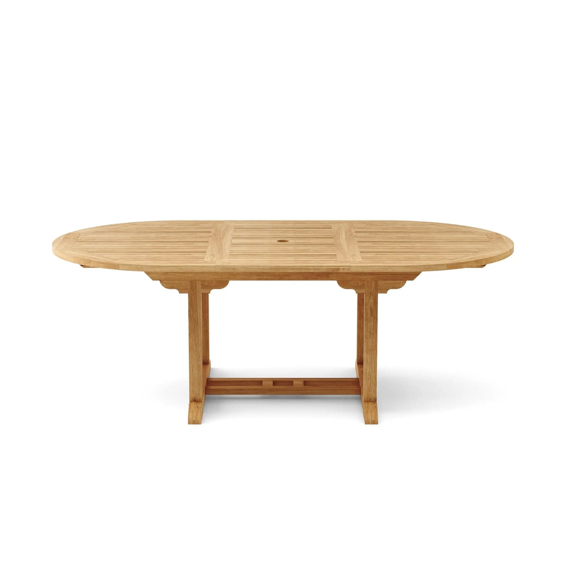 Wooden dining table on a white background