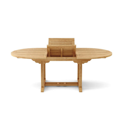Wooden dining table with chairs on a white background