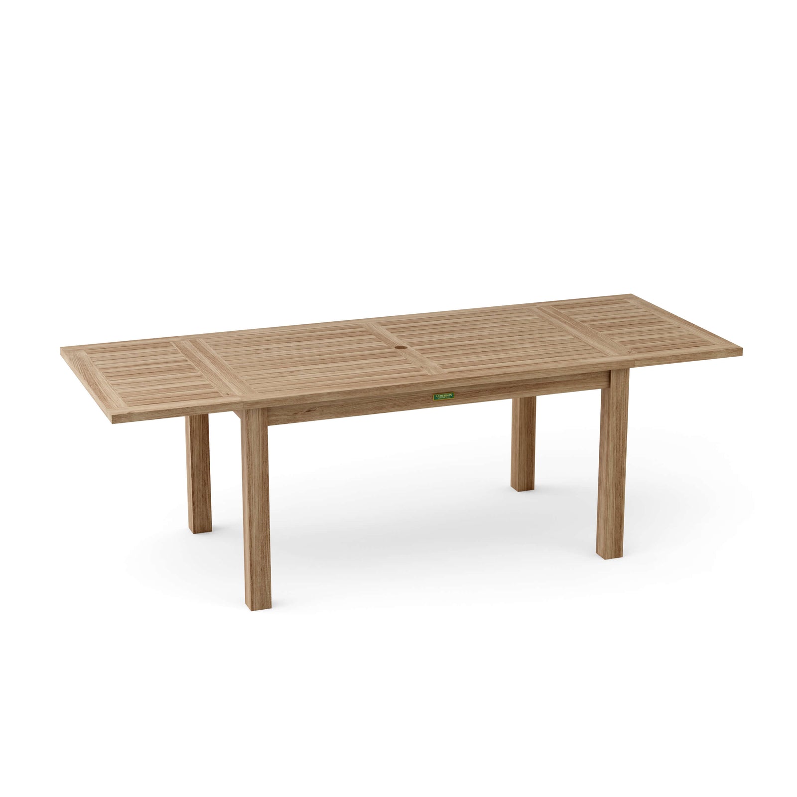 Wooden outdoor table on a white background