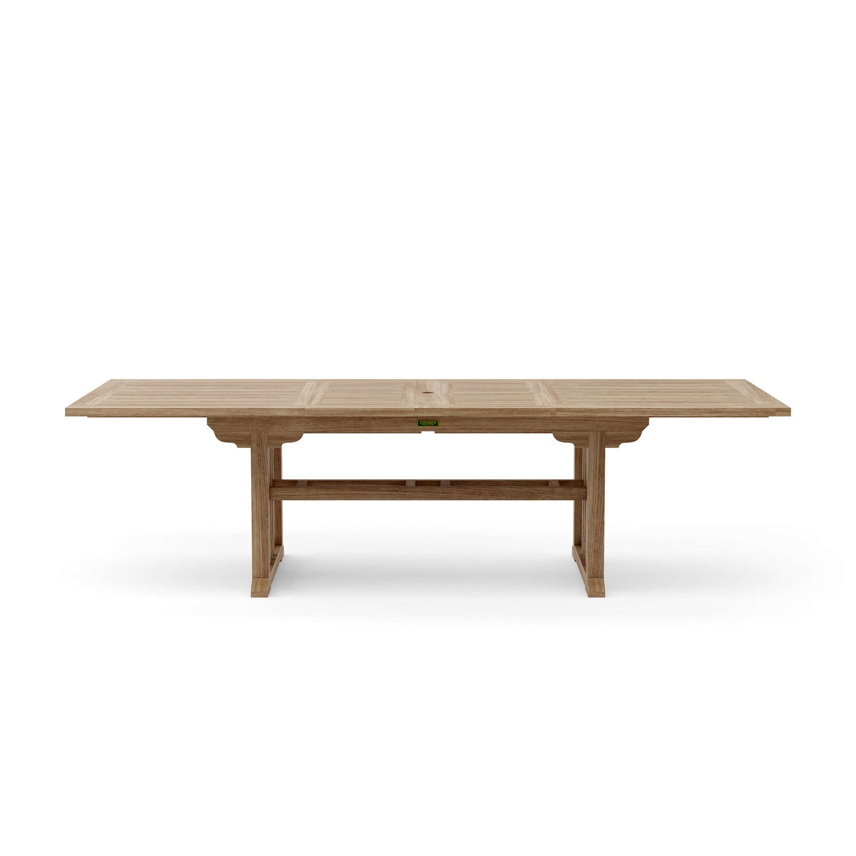 Wooden dining table on a white background