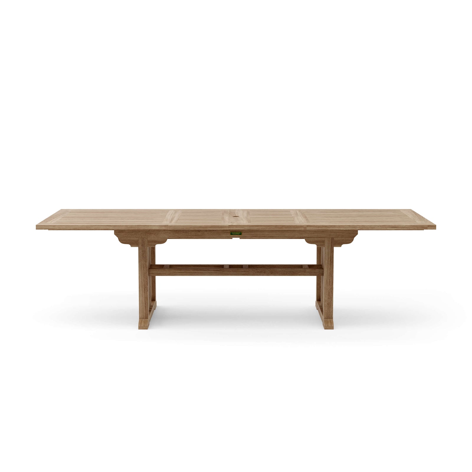 Wooden dining table on a white background