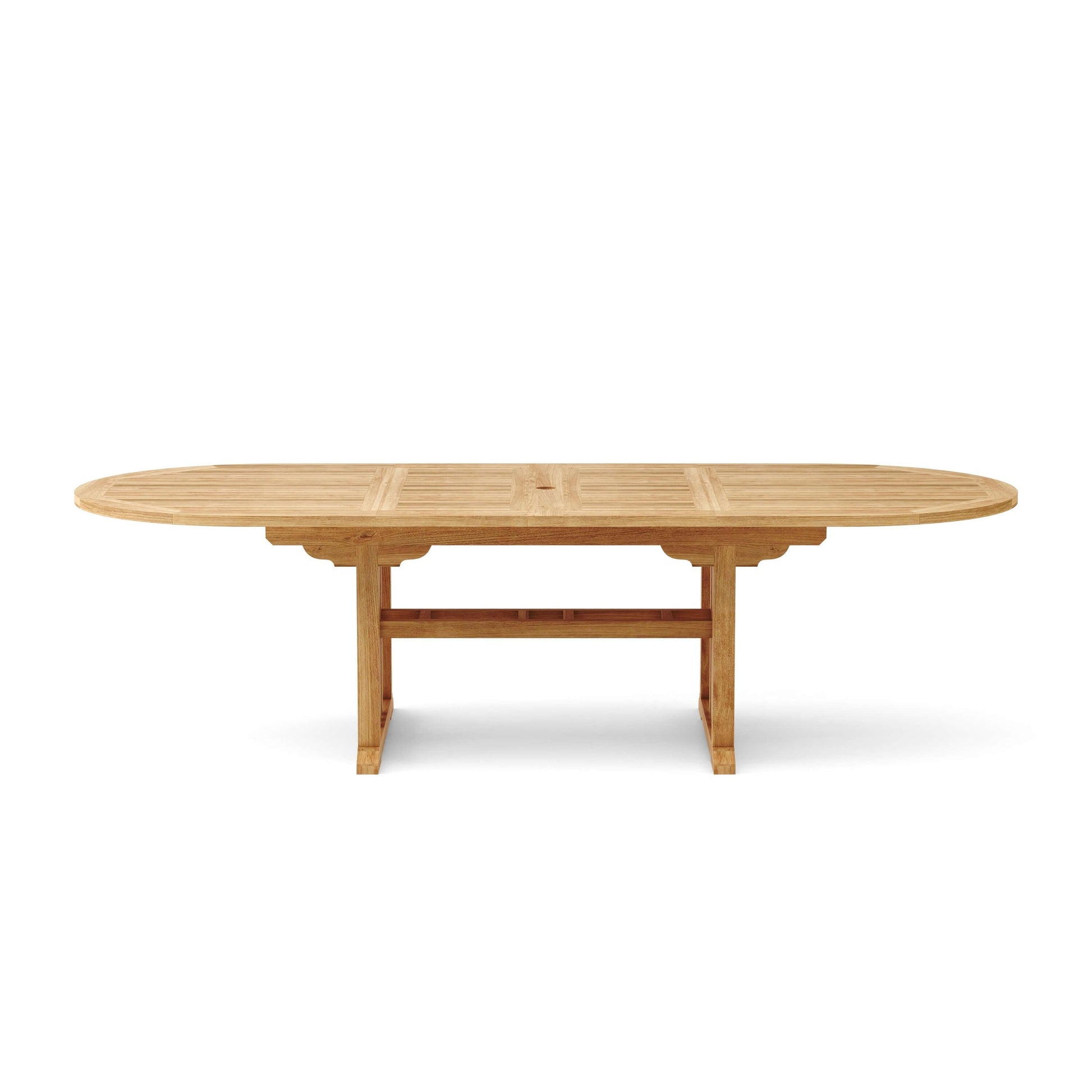 Wooden dining table on a white background