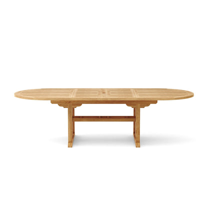 Wooden dining table on a white background