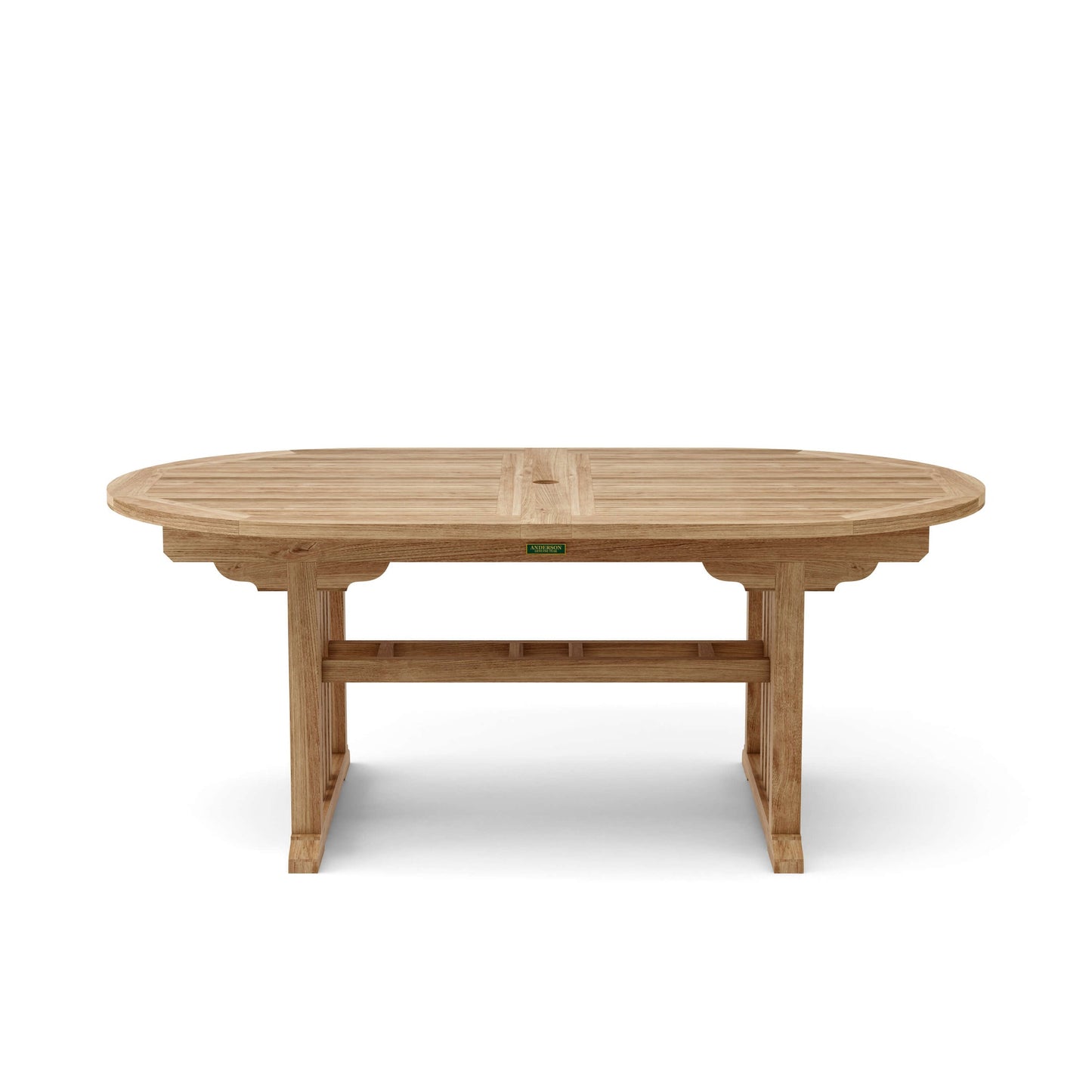 Wooden outdoor table on a white background