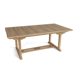 Valencia 117" Rectangular Double Extension Table - Solid A-Grade Teak