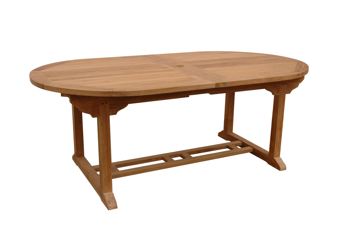 Wooden dining table on a white background