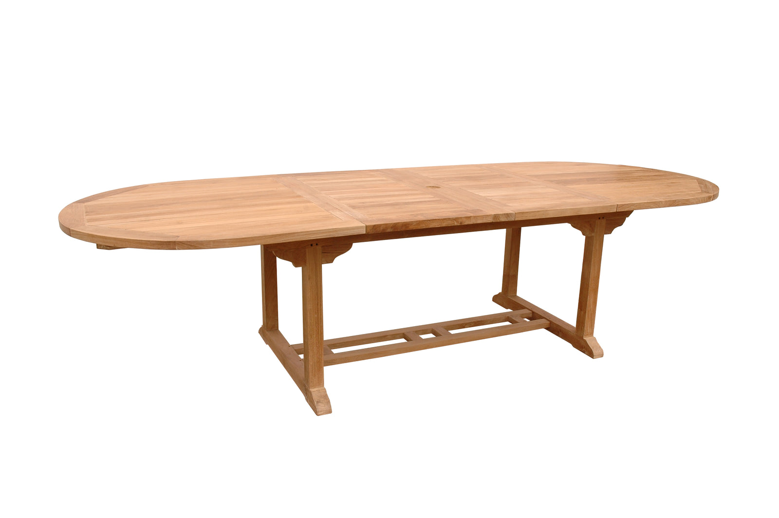 Wooden dining table on a white background