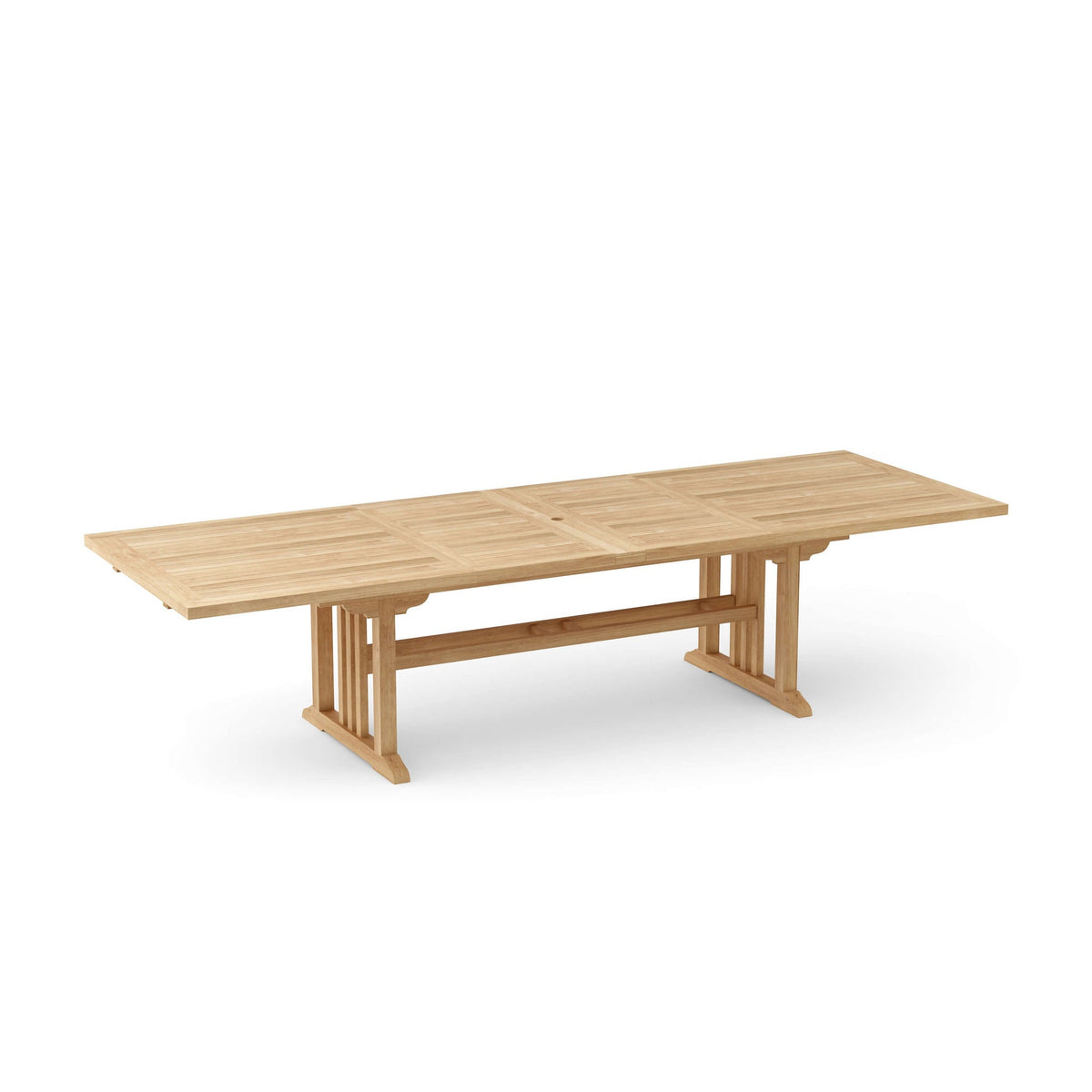 Wooden dining table on a white background