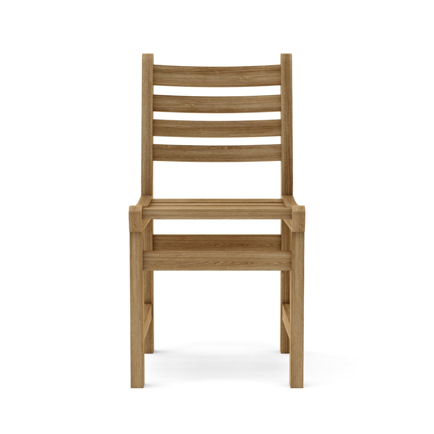 Wooden chair with slatted backrest on a white background