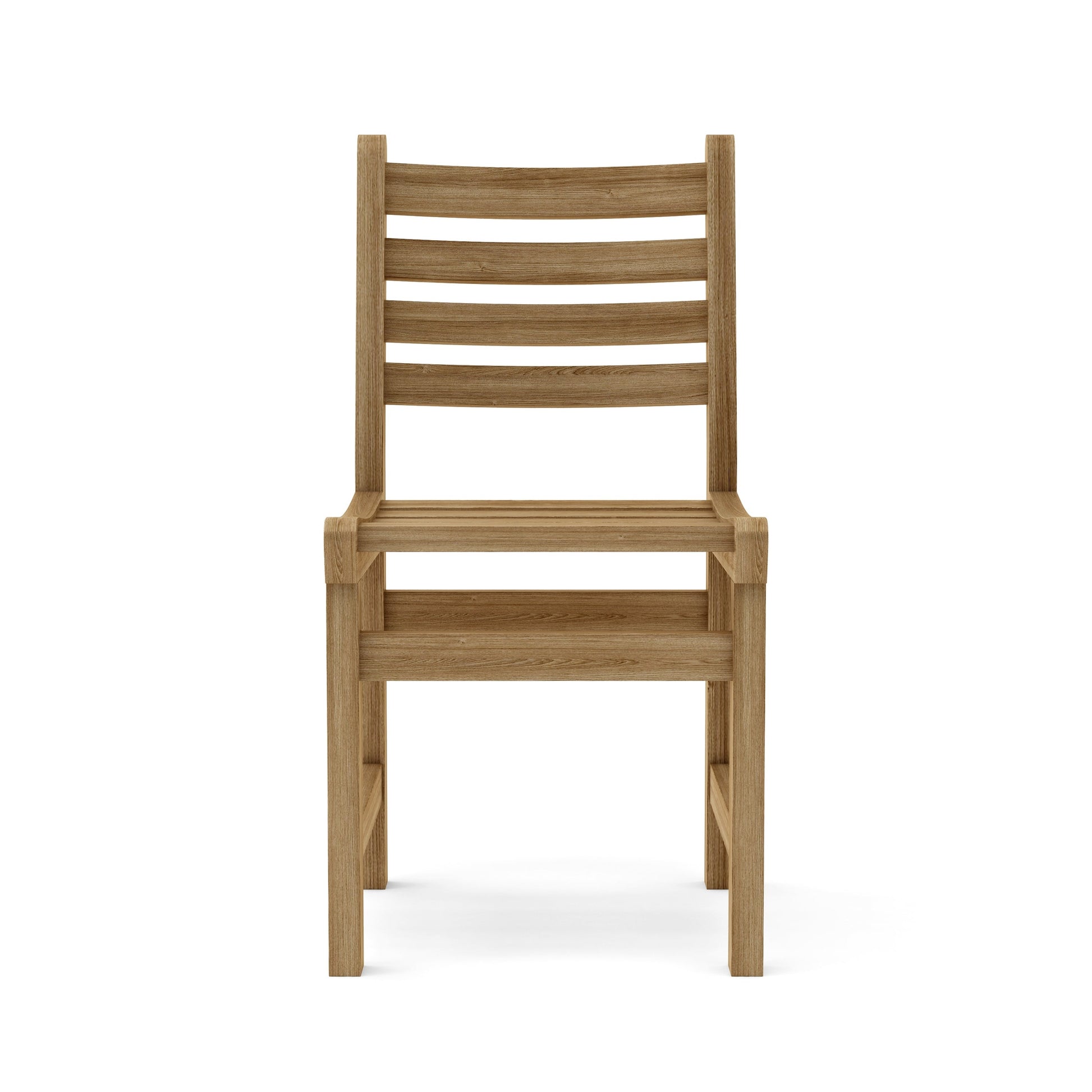 Wooden chair with slatted backrest on a white background