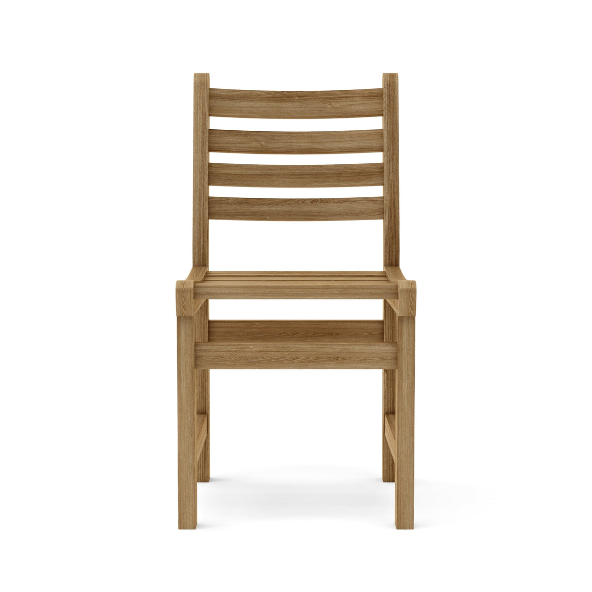 Wooden chair with slatted backrest on a white background