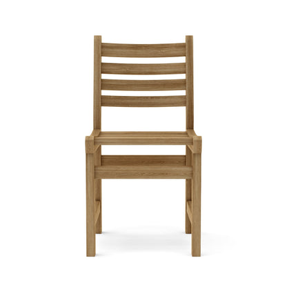 Wooden chair with slatted backrest on a white background