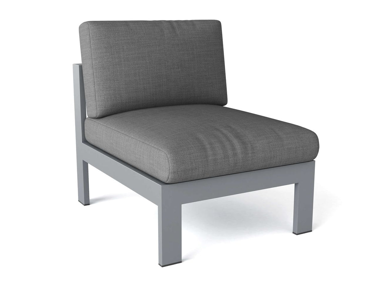 Lucca Modern Aluminum Deep Seating Center Chair with Cushion – Grey