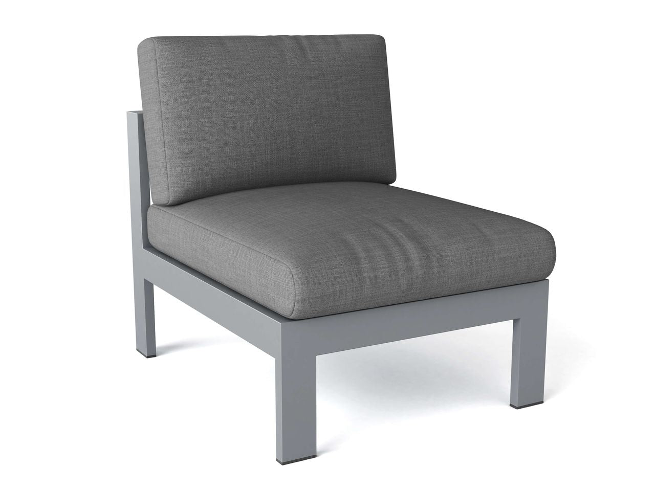 Lucca Modern Aluminum Deep Seating Center Chair with Cushion – Grey