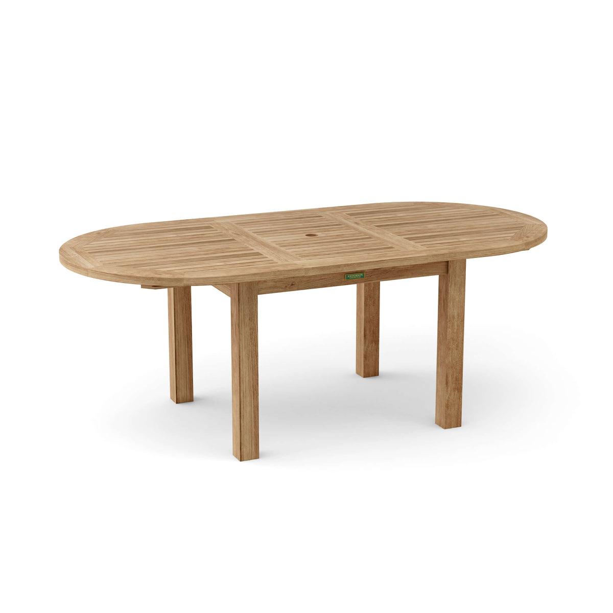 Wooden outdoor table on a white background