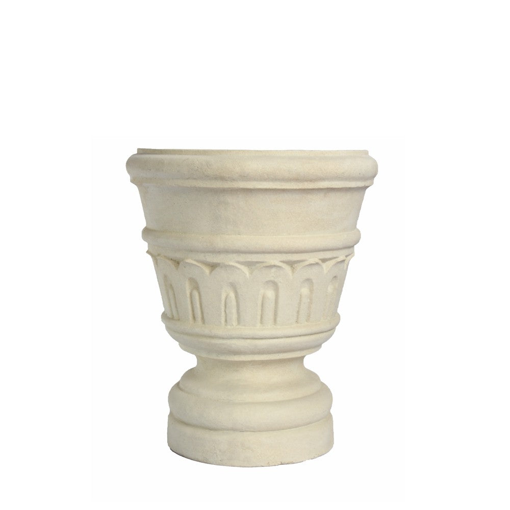 Decorative white column on a white background