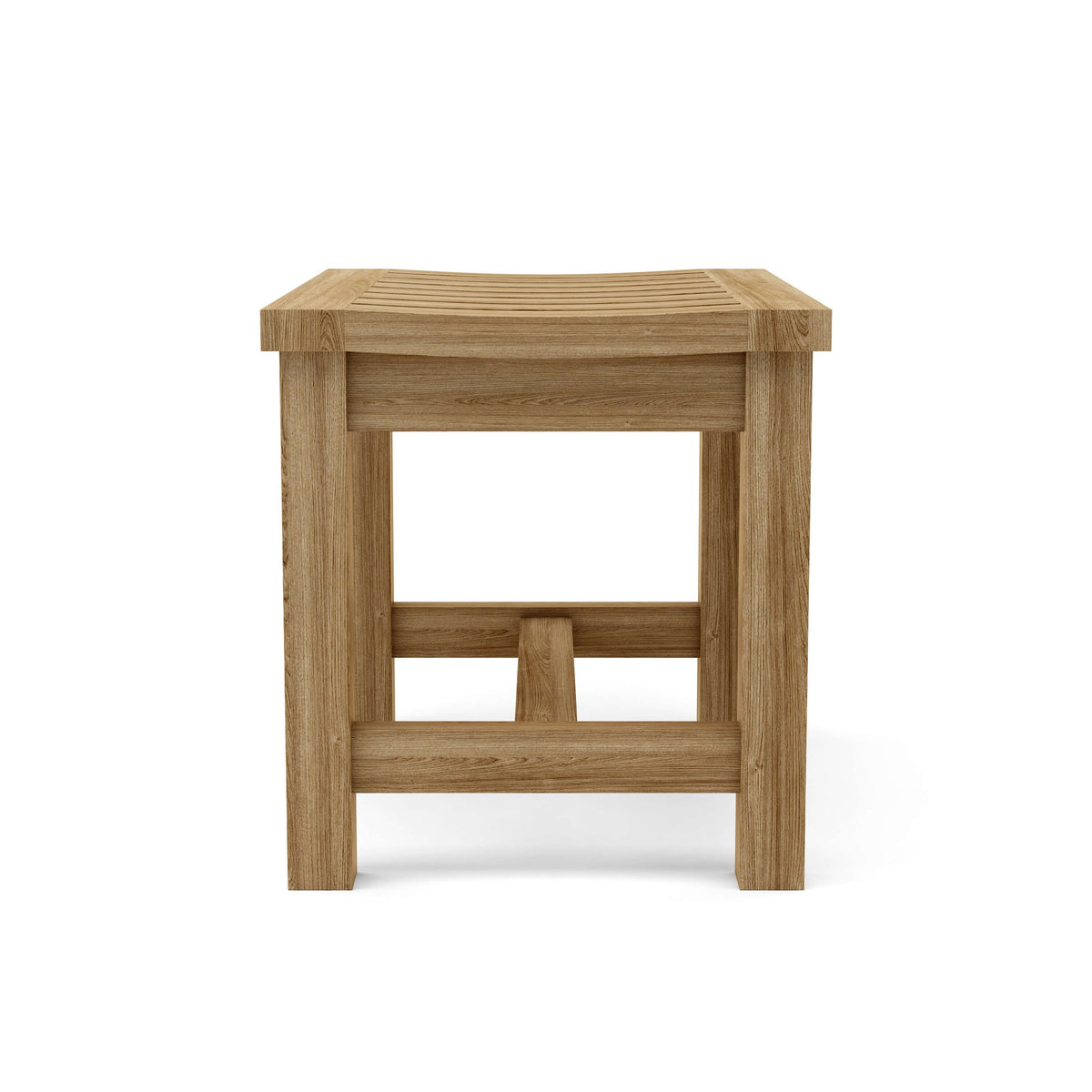 Wooden stool on a white background