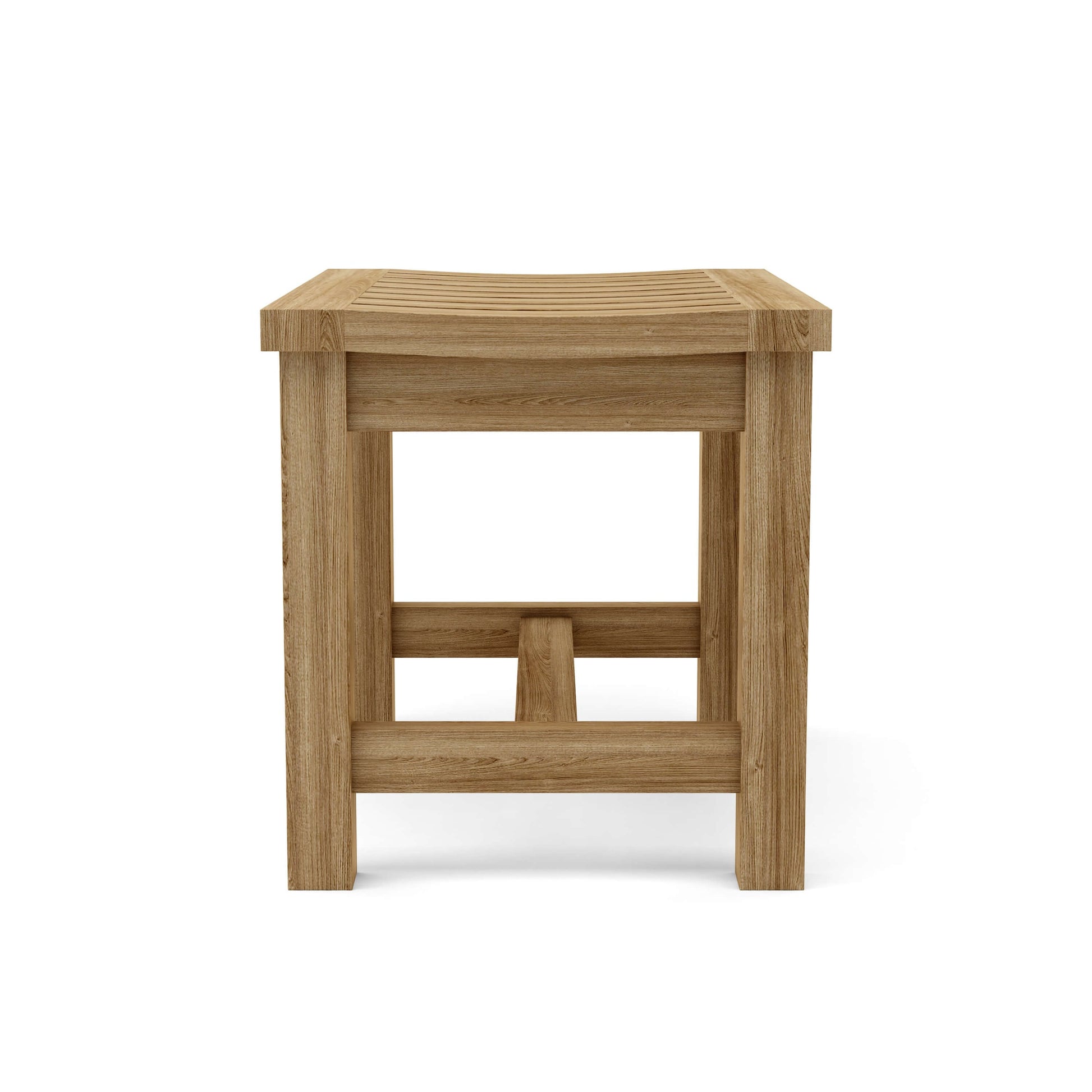 Wooden stool on a white background