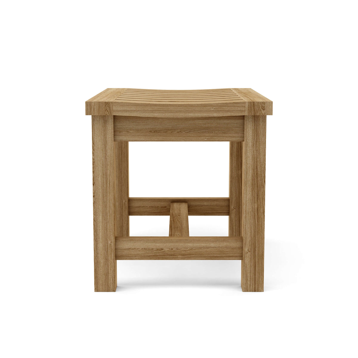 Wooden stool on a white background