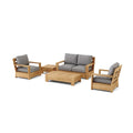Madera 5-Piece Deep Seating Teak Set - Loveseat, Chairs & Tables with Sunbrella Cushions