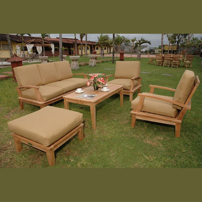 Brianna 5-Pc Teak Deep Seating Sofa Set with Sunbrella Cushions | BetterPatio // BetterPatio.com