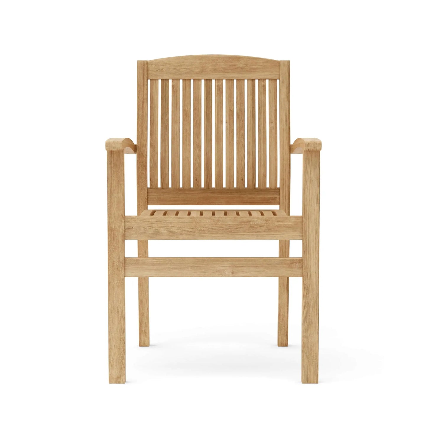 Wooden chair with armrests on a white background