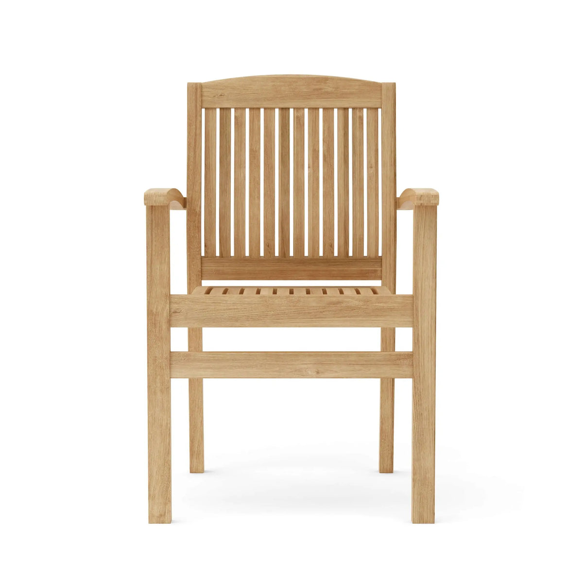Wooden chair with armrests on a white background