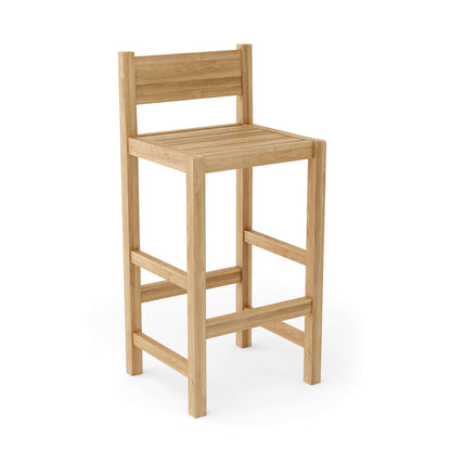 Wooden bar stool on a white background