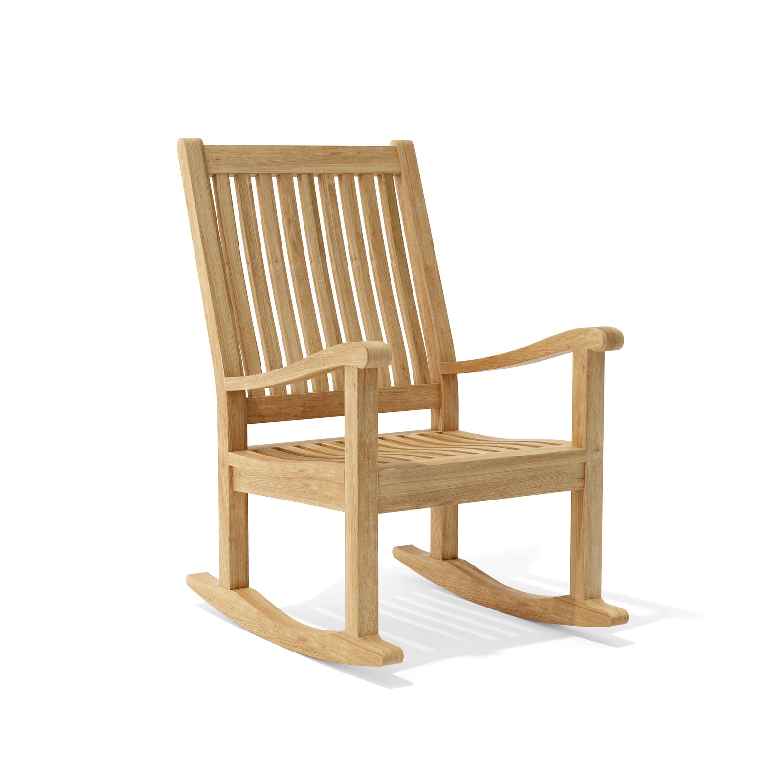 Wooden rocking chair on a white background