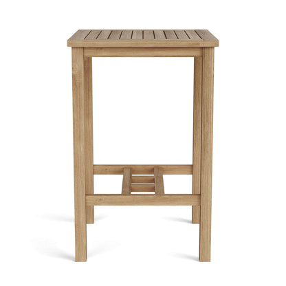 Wooden side table on a white background