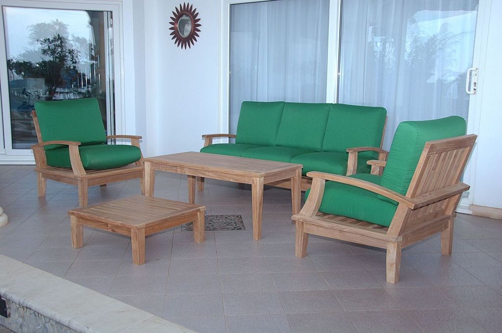 Brianna 5-Pc Teak Deep Seating Sofa Set with Sunbrella Cushions | BetterPatio // BetterPatio.com