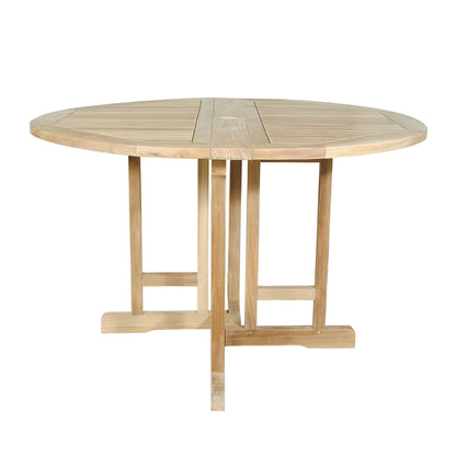 Wooden round table on a white background