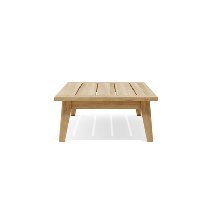 Wooden coffee table on a white background